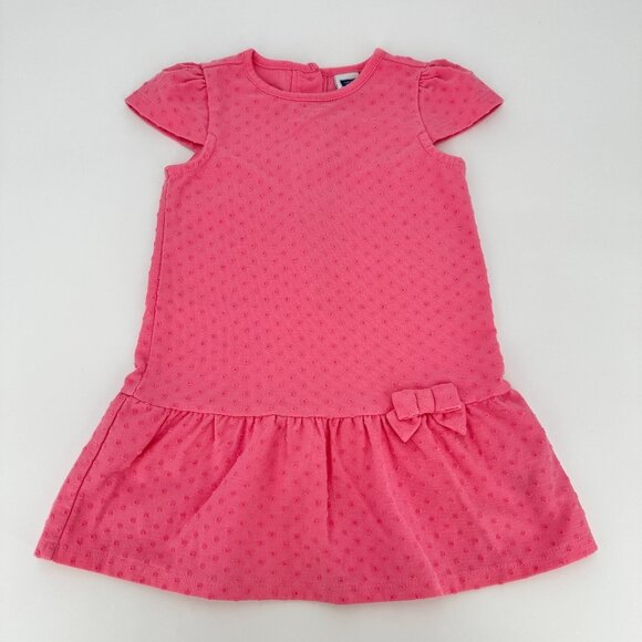 Janie and Jack Girl's Pink Dress with Swiss Dot and Bow size 6-12 Months - Picture 1 of 4